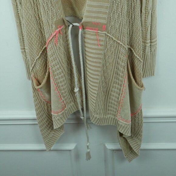 Free People XS Cardigan Chunky Knit Goblincore Fairy Grunge Boho Asymmetric - Picture 5 of 11